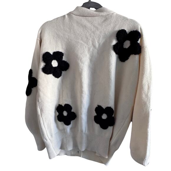 Oversized Cream Floral Grandma Cardigan - Picture 1 of 9